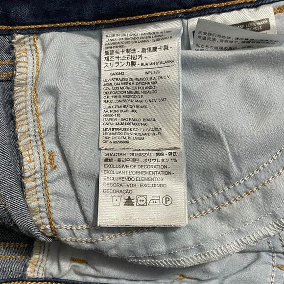 Levis 535 Womens Jeans Size 32 Blue Super Skinny Mid Rise Dark Wash Denim Jeans - Picture 9 of 12